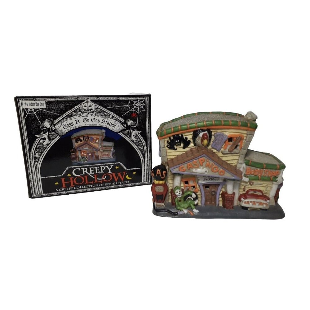 Creepy Hollow GASP N GO GAS STATION Halloween Miniature House Village